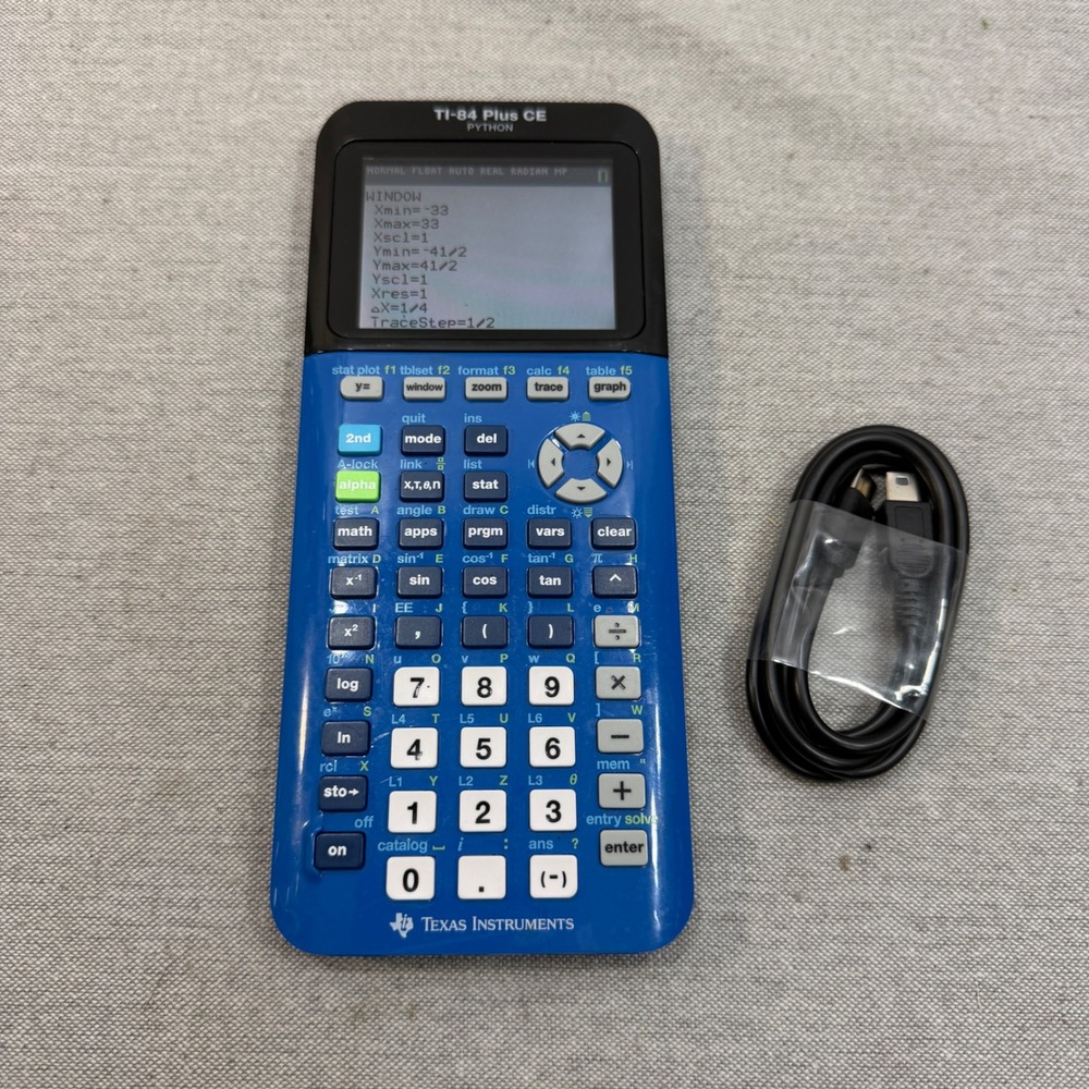 Texas Instruments TI-84 Plus CE Python Graphing Calculator Blue Excellent